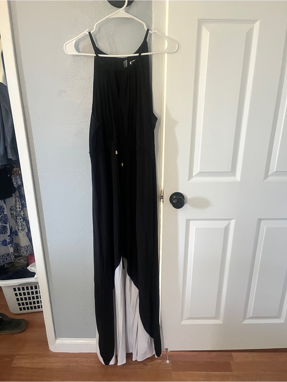 Cato Black Maxi Dress with White Inner Panel